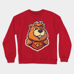 Super hero capybara cartoon illustration Crewneck Sweatshirt